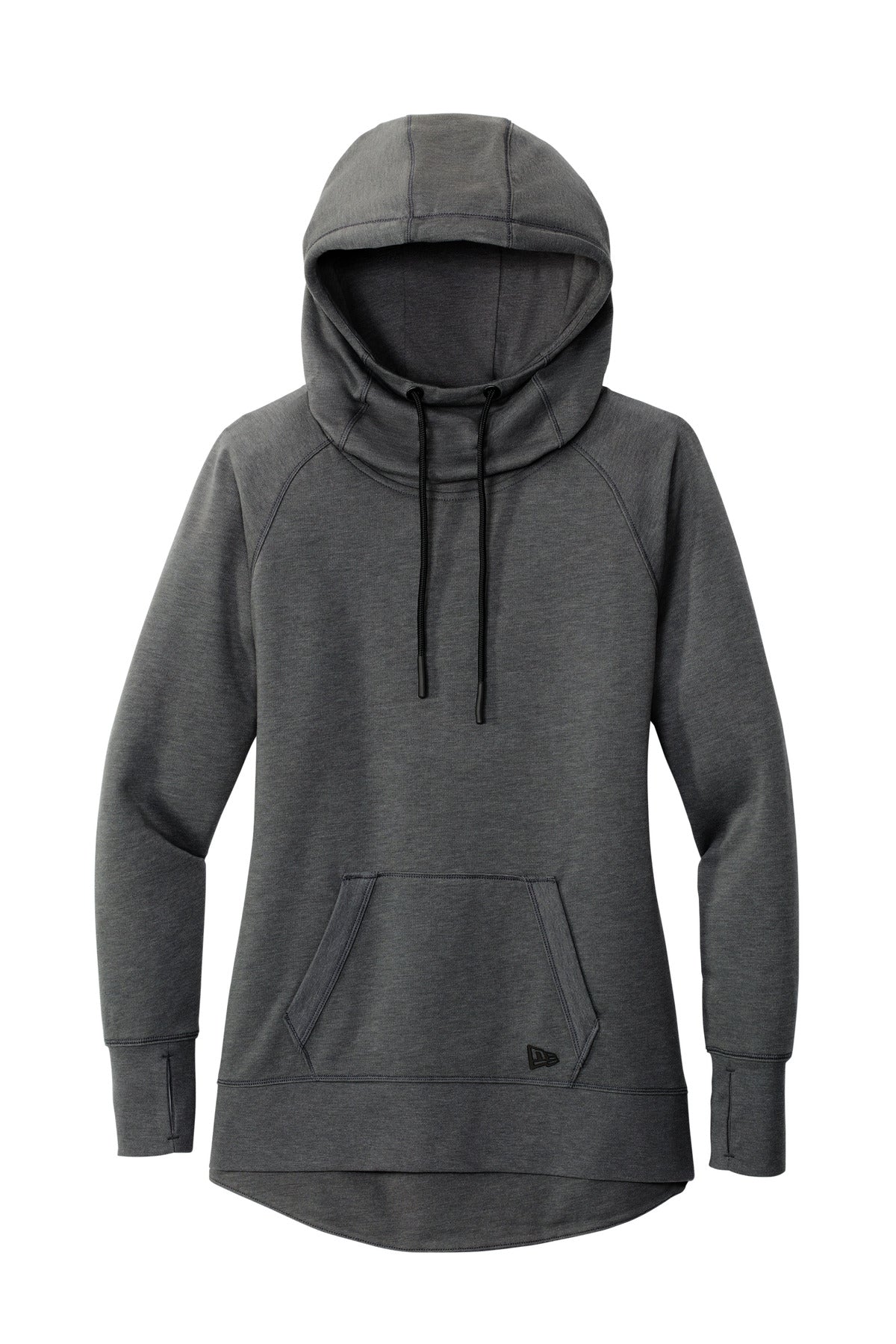 New Era Women's Tri-Blend Pullover Hoodie — LNEA510 — Black Heather flat front