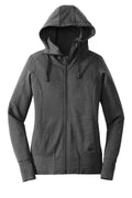 New Era Women's Tri-Blend Zip Hoodie — LNEA511 — Black Heather flat front