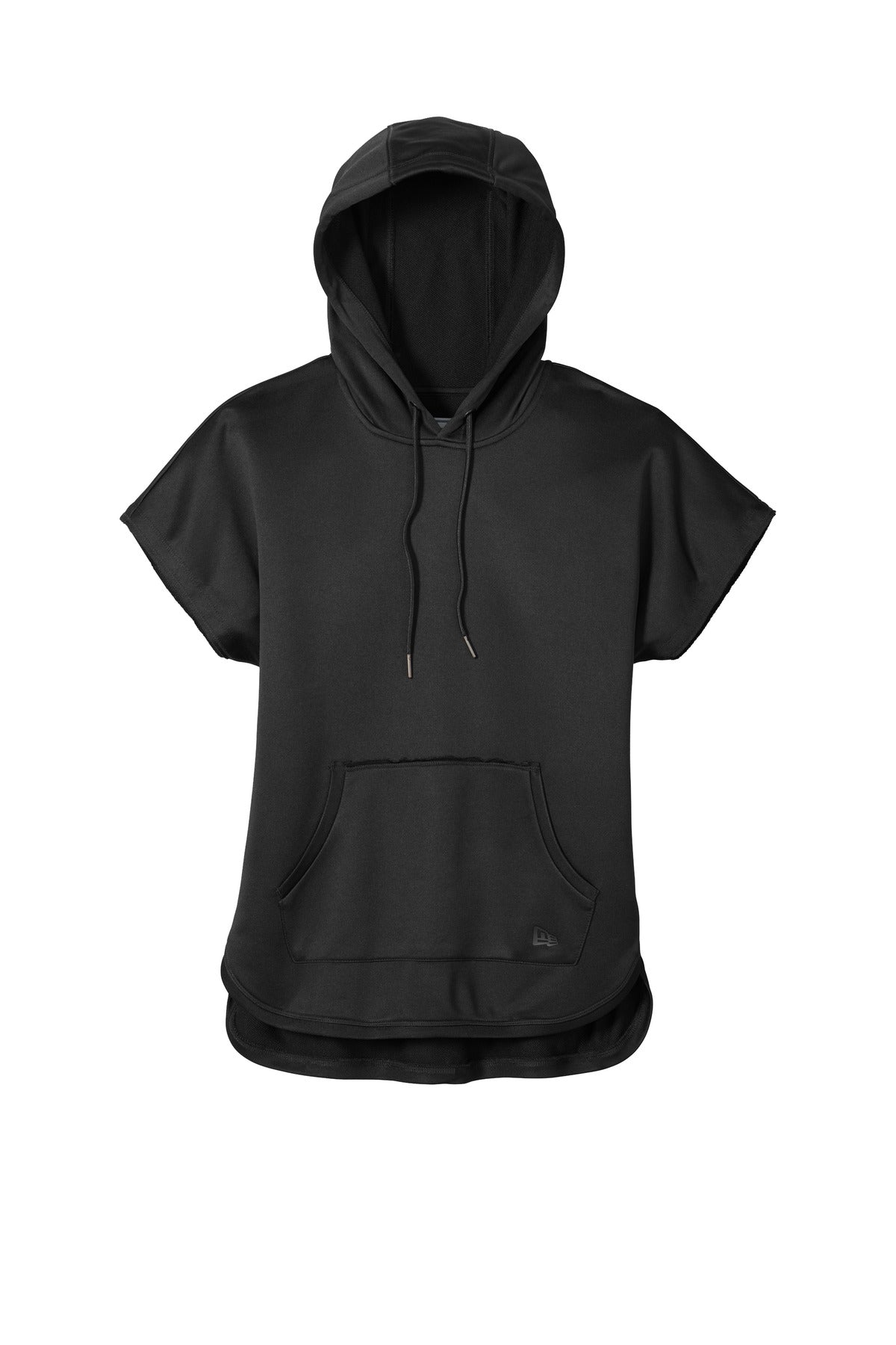 New Era Women's Performance Terry Short Sleeve Hoodie  — LNEA533 — Black flat front