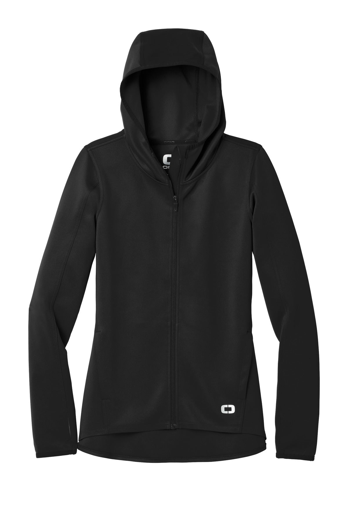 OGIO Endurance Women's Stealth Zip Hoodie — LOE728 — Blacktop flat front