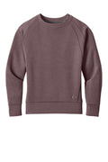 OGIO Women's Transcend Recycled Crewneck Sweatshirt — LOG863 — Ashen Plum flat front