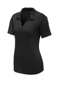 Sport-Tek Women's Tri-Blend Performance Polo - Printed — LST405 — Black Triad Solid flat front