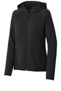 Sport-Tek Women's Phenom Midweight Zip Hoodie — LST840 — Black flat front