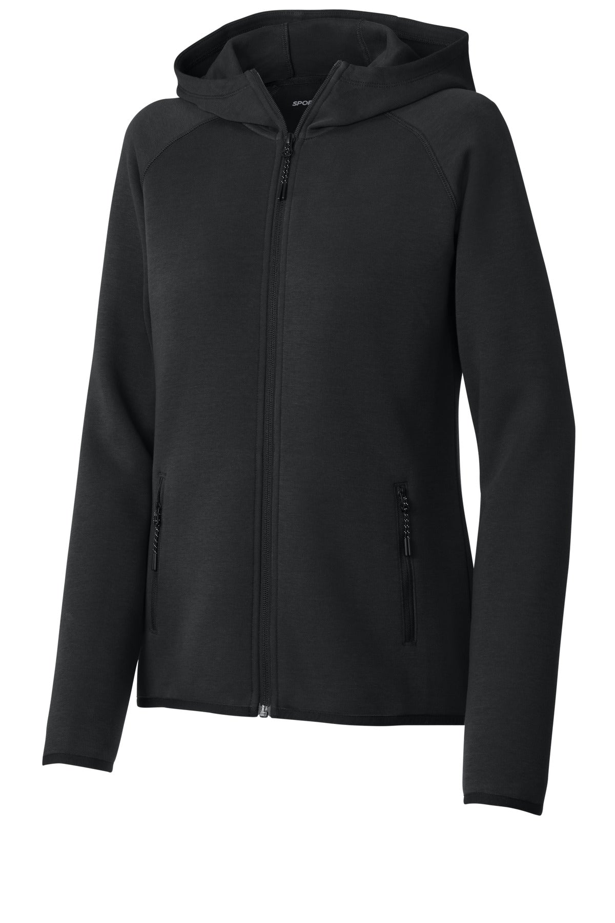 Sport-Tek Women's Phenom Midweight Zip Hoodie — LST840 — Black flat front