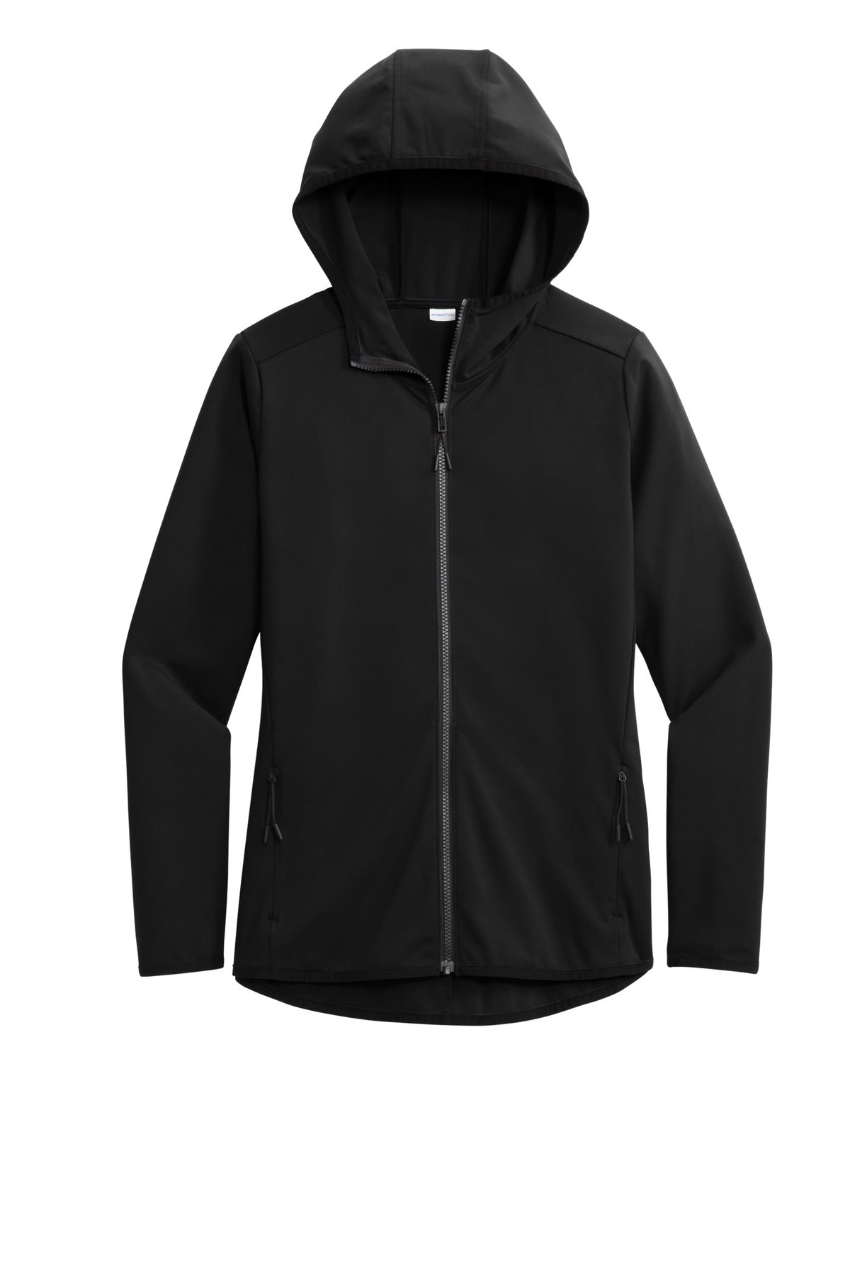 Sport-Tek Women's Circuit Midweight Zip Hoodie — LST870 — Deep Black flat front