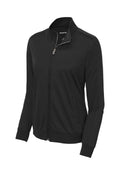 Sport-Tek Women's Tricot Track Jacket — LST94 — Black/ Black flat front