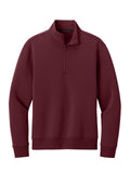 Mercer + Mettle Soft Spacer UPF 50+ Quarter Zip Sweatshirt — MM3100 — Burgundy flat front