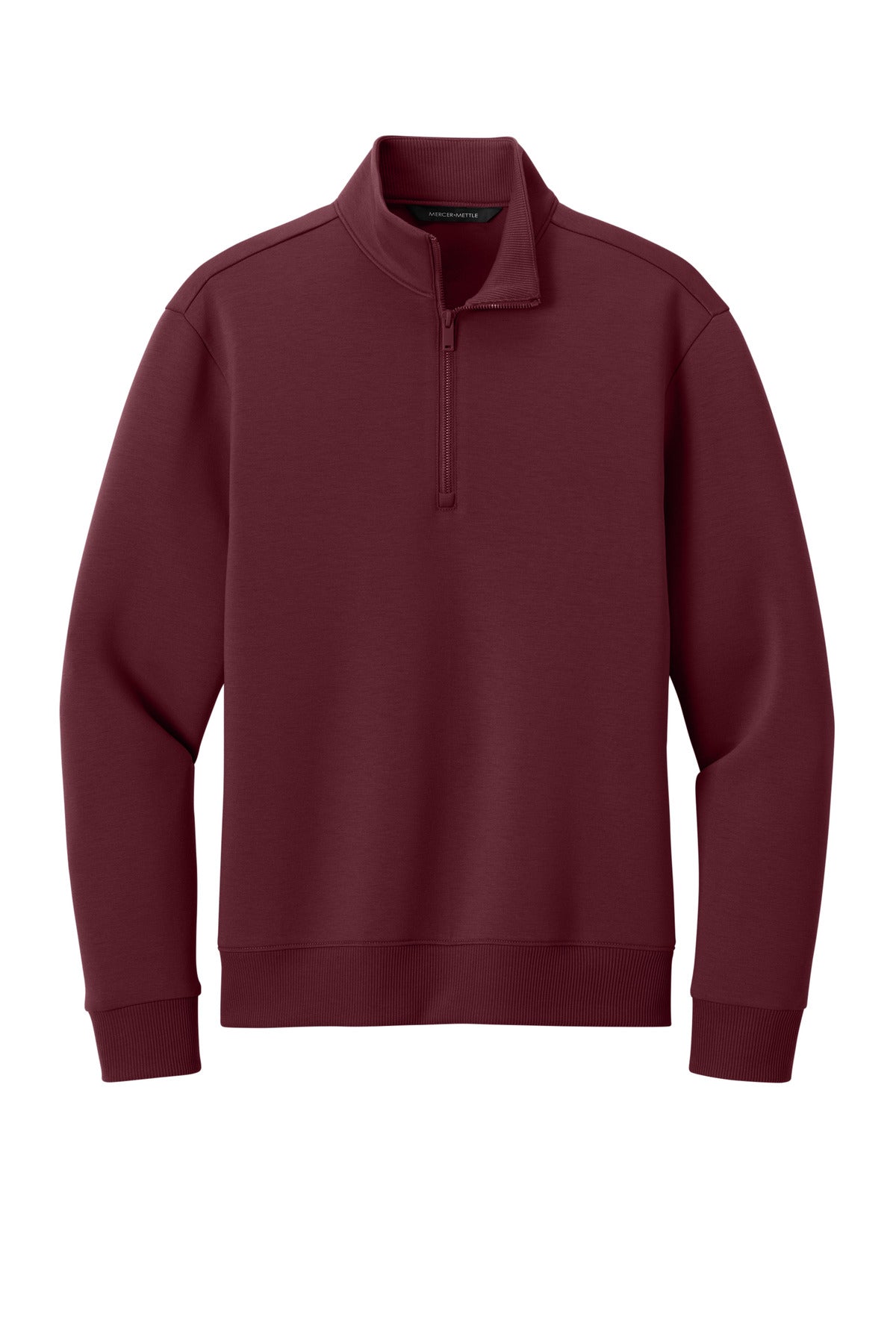 Mercer + Mettle Soft Spacer UPF 50+ Quarter Zip Sweatshirt — MM3100 — Burgundy flat front