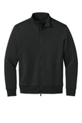 Mercer + Mettle Soft Spacer Recycled Full Zip Sweatshirt — MM3102 — Deep Black flat front