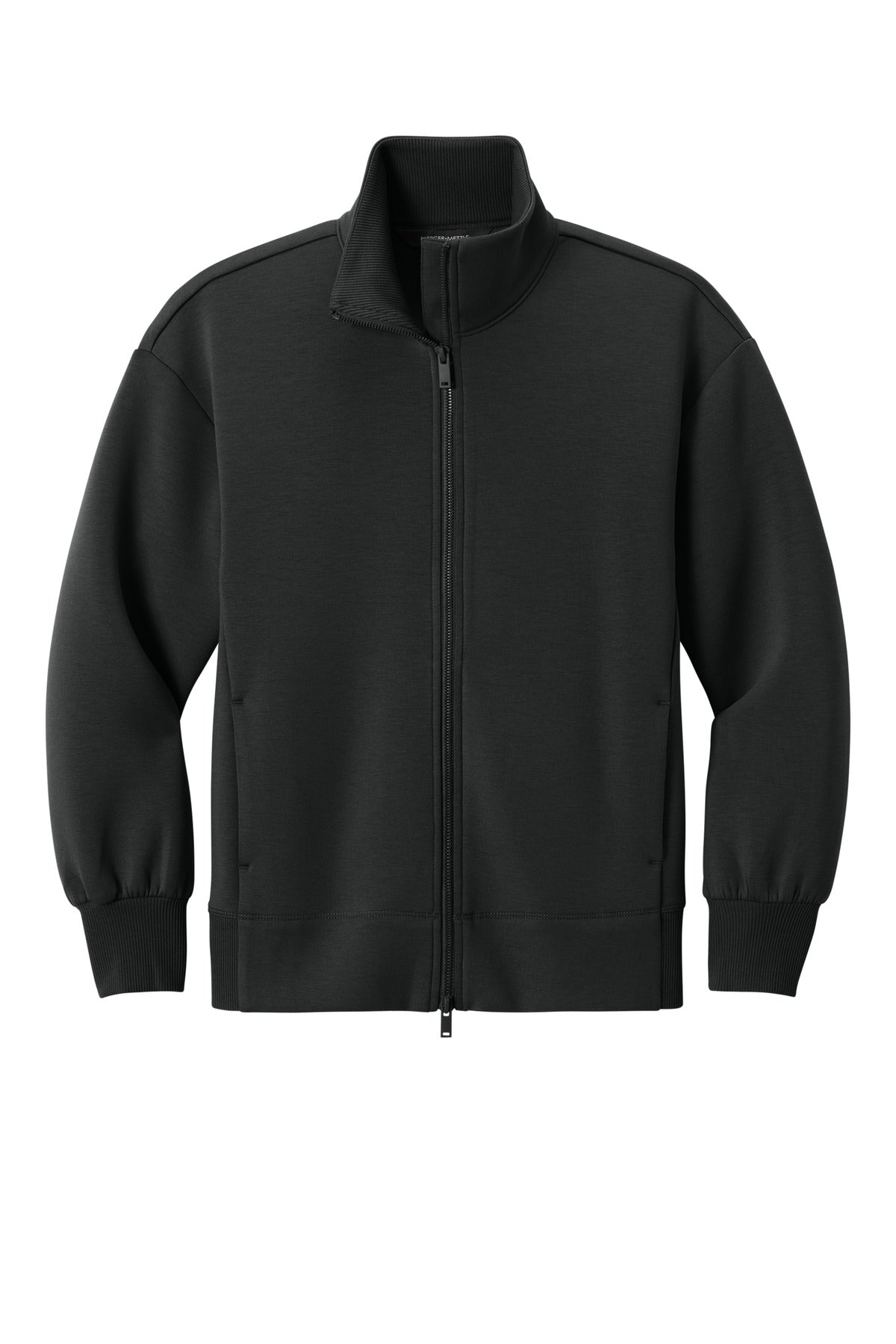 Mercer + Mettle Women's Soft Spacer UPF 50+ Full Zip Sweatshirt — MM3103 — Deep Black flat front