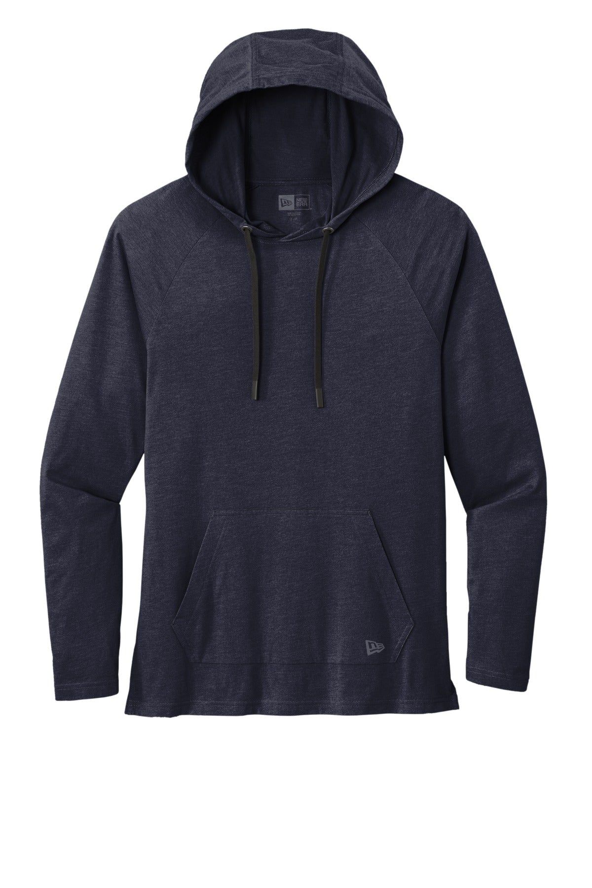 New Era Tri‑Blend Long Sleeve Hooded Shirt — NEA137 — True Navy flat front