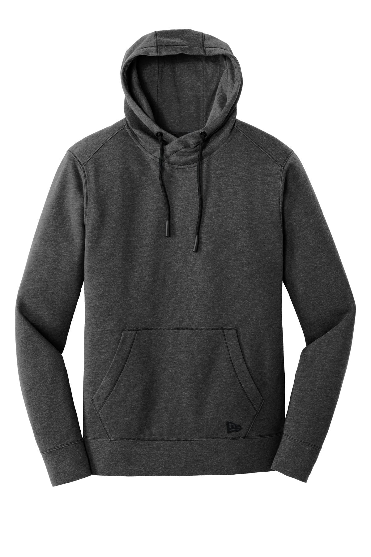 New Era Tri-Blend Pullover Hoodie — NEA510 — Black Heather flat front