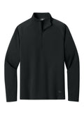 New Era Stand Out Recycled Quarter Zip Sweatshirt - Embroidered — NEA515 — Black flat front