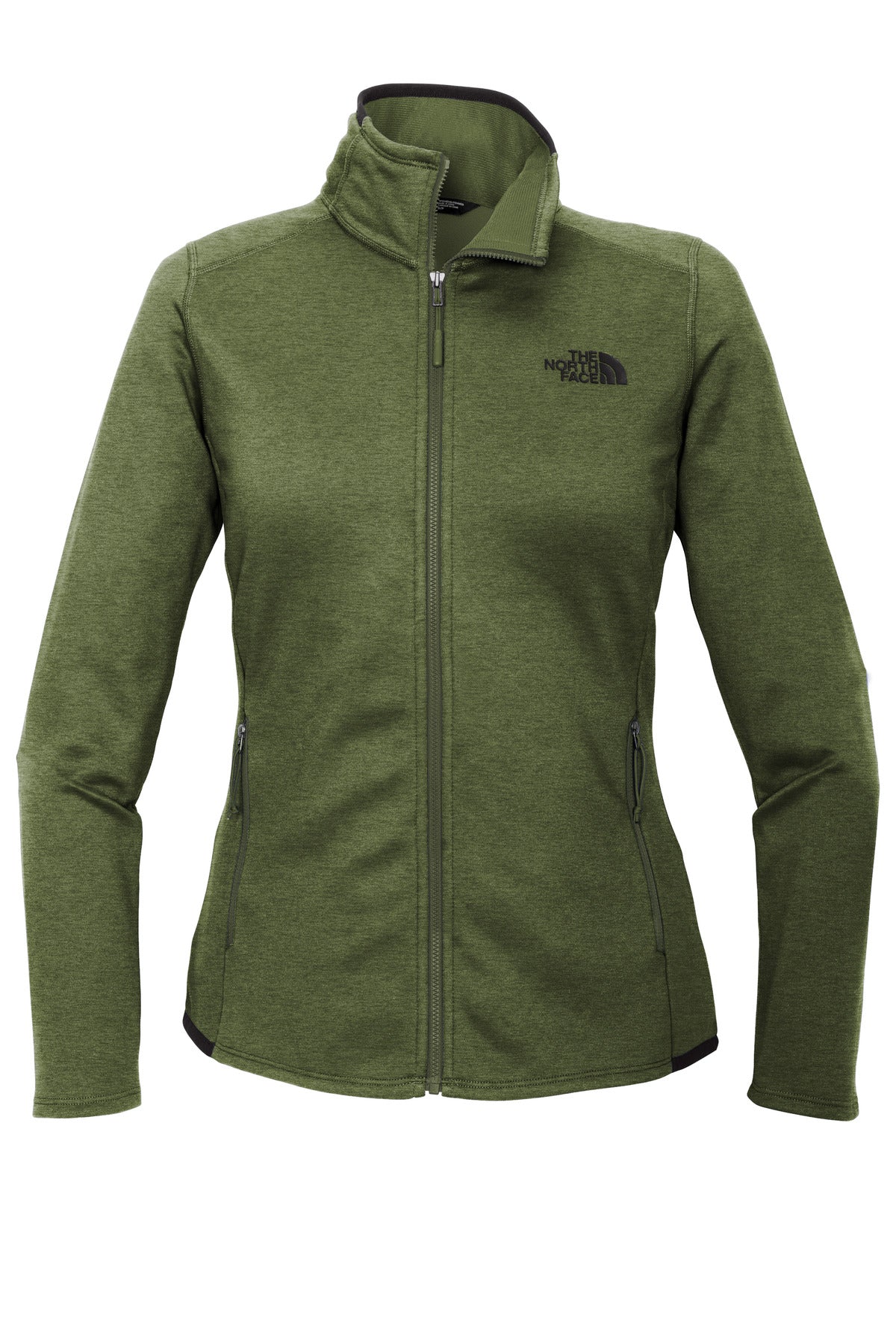 The North Face Women's Skyline Full Zip Fleece Jacket - Embroidered — NF0A7V62 — Four Leaf Clover Heather flat front