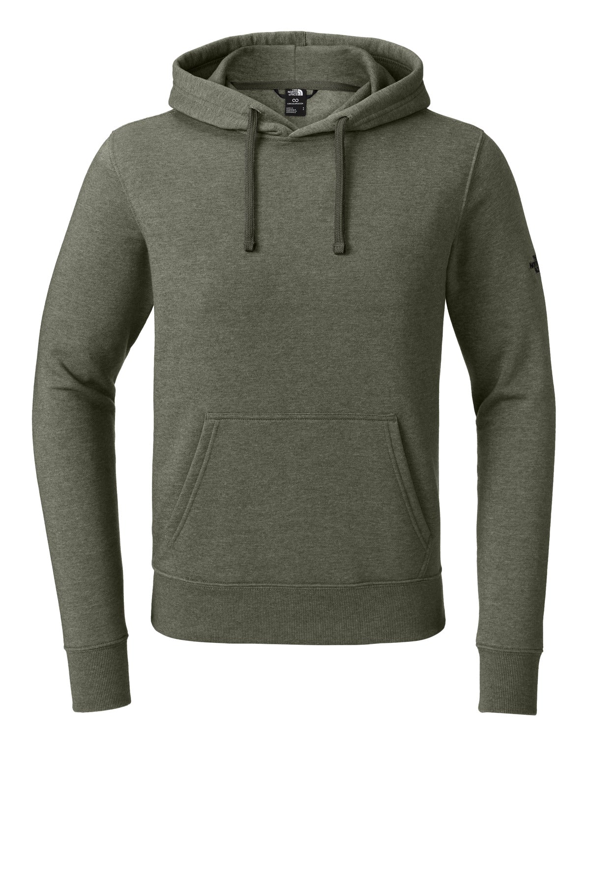 The North Face Sleeve Logo Pullover Hoodie — NF0A8AU0 — New Taupe Green Heather flat front