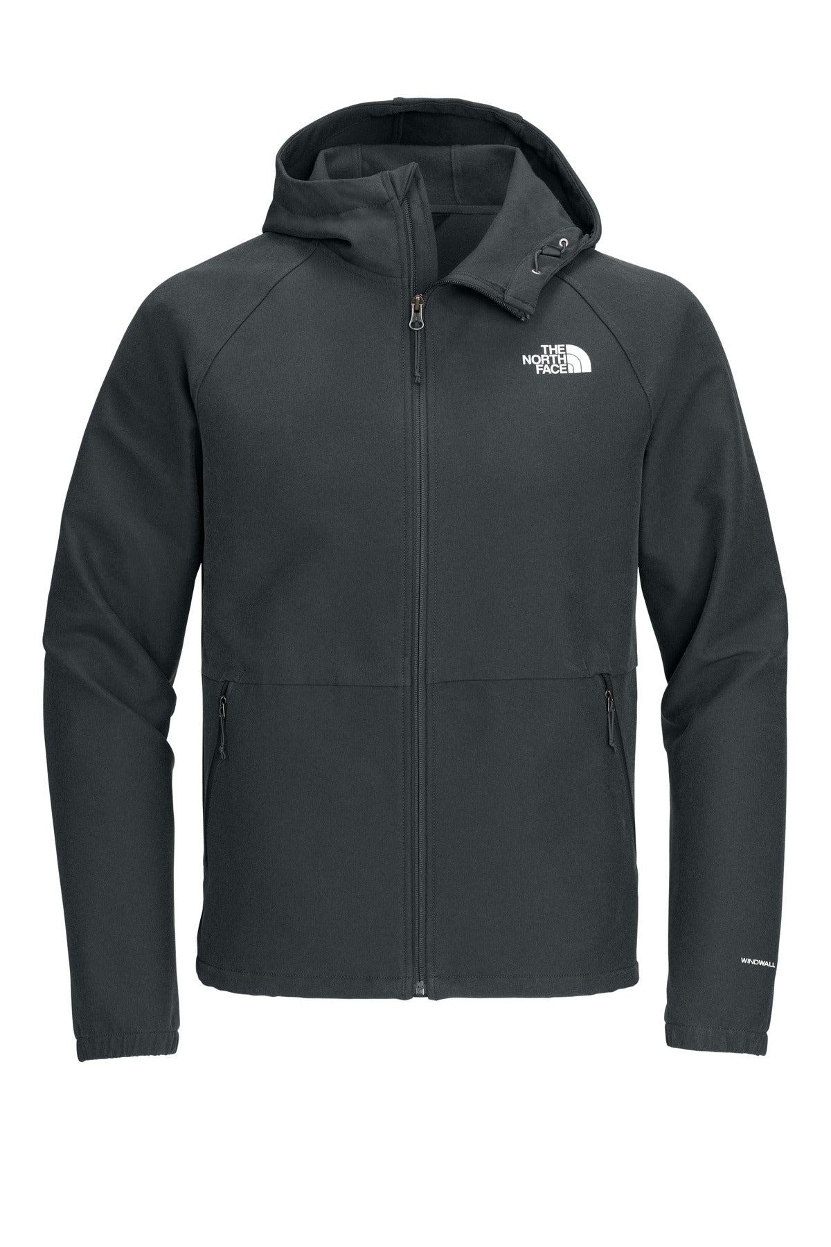 The North Face Barr Lake Hooded Soft Shell Jacket - Embroidered — NF0A8BUF — Asphalt Grey Dark Heather flat front