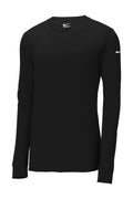 Nike Dri-FIT Cotton/Poly Long Sleeve Tee — NKBQ5230 — Black flat front