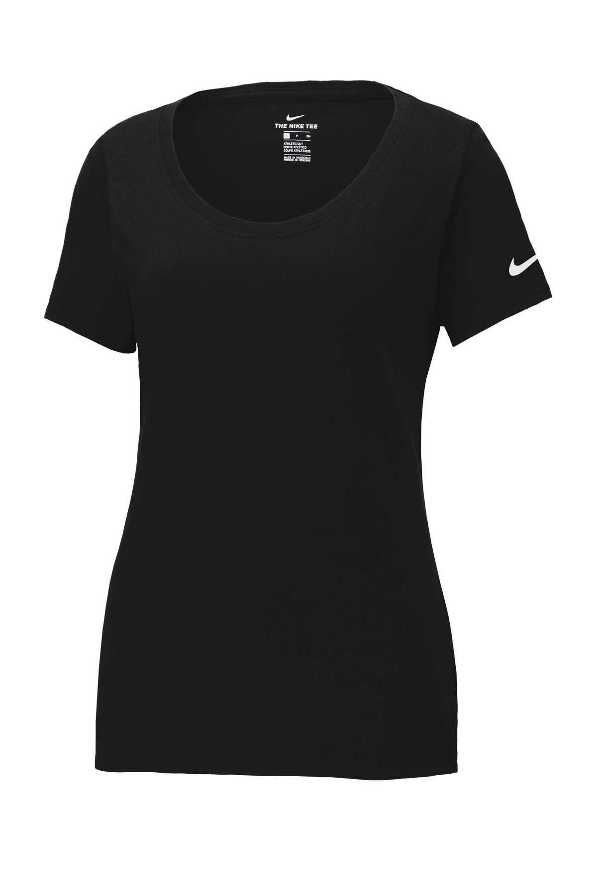 Nike Women's Dri-FIT Cotton/Poly Scoop Neck Tee — NKBQ5234 — Black flat front