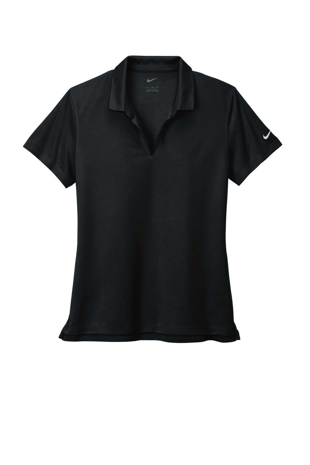 Nike Women's Dri-FIT Micro Pique Performance Polo 2.0 - Embroidered — NKDC1991 — Black flat front