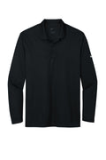 Nike Dri-FIT Micro Pique 2.0 Long Sleeve Polo — NKDC2104 — Black flat front