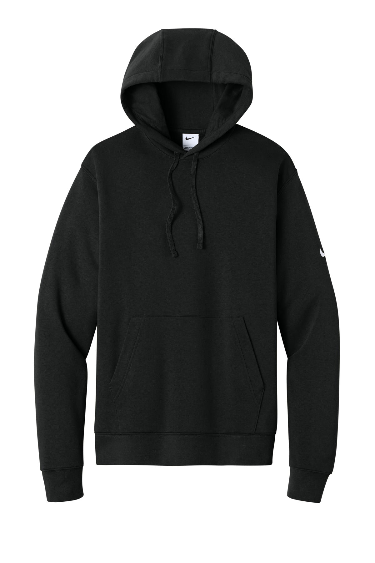 Nike Club Fleece Sleeve Swoosh Pullover Hoodie — NKDR1499 — Black flat front
