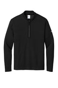 Nike Textured Lightweight Quarter Zip Sweatshirt — NKDX6702 — Black flat front