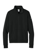 Nike Women's Club Fleece Sleeve Swoosh 1/2-Zip — NKDX6720 — Black flat front