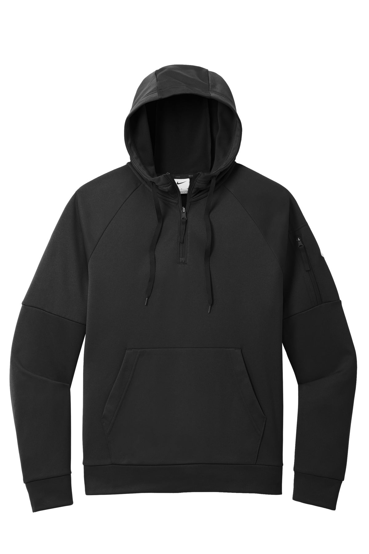 Nike Therma-Fit Hooded Quarter Zip Sweatshirt — NKFD9742 — Black flat front