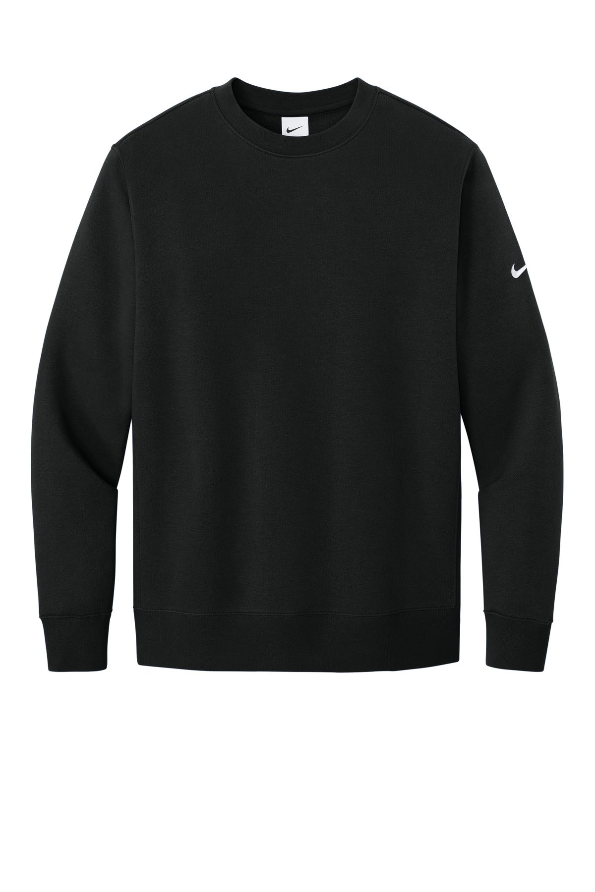 Nike Club Fleece Sleeve Swoosh Crewneck Sweatshirt — NKFD9863 — Black flat front