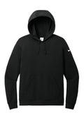 Nike Women's Club Fleece Sleeve Swoosh Pullover Hoodie — NKFD9889 — Black flat front