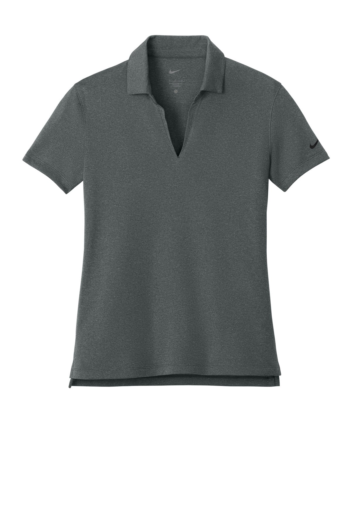 Nike Women's Dri-FIT Smooth Heather Polo — NKFQ4793 — Anthracite Heather flat front