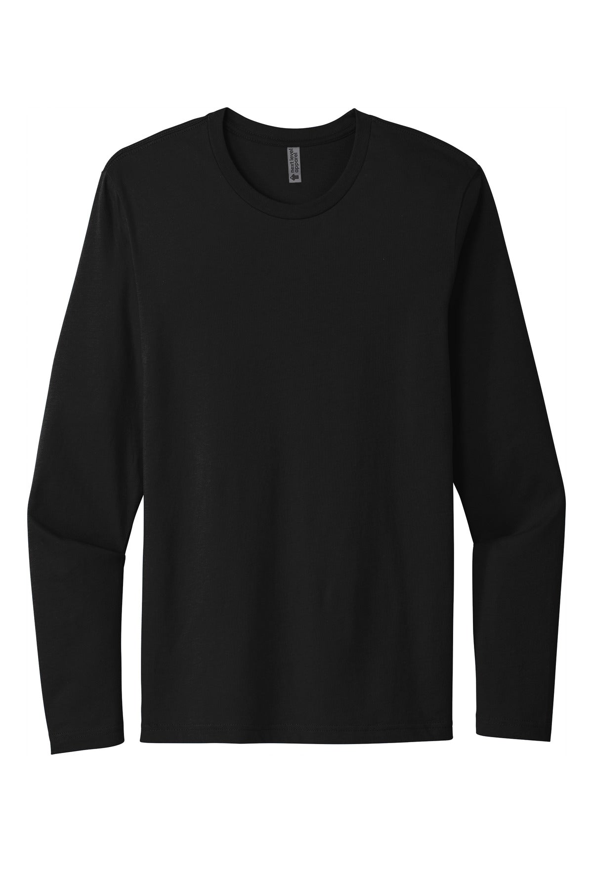 Next Level Lightweight Long Sleeve T-shirt — NL3601 — Black flat front