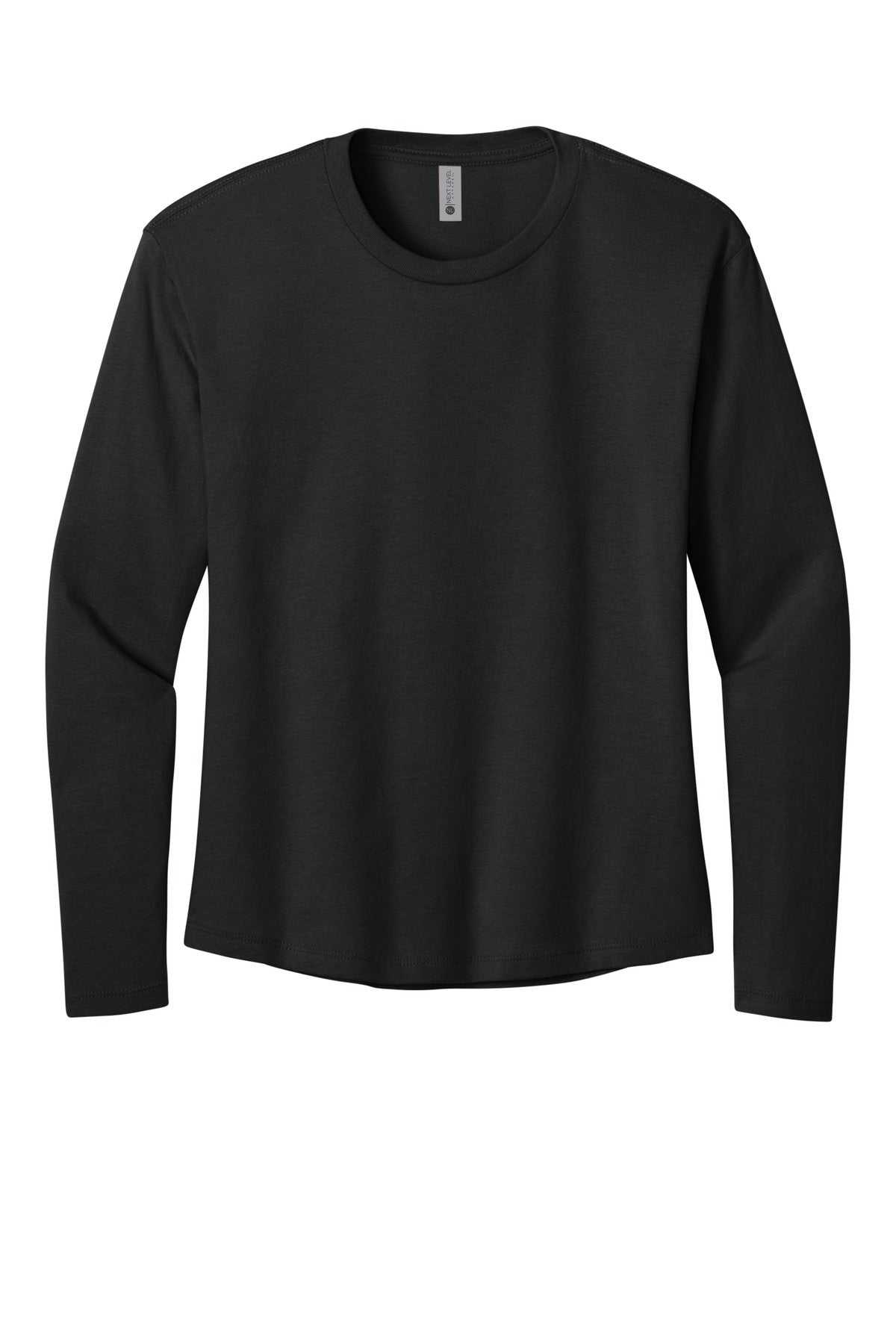 Next Level Women's Lightweight Long Sleeve T-shirt — NL3911 — Black flat front