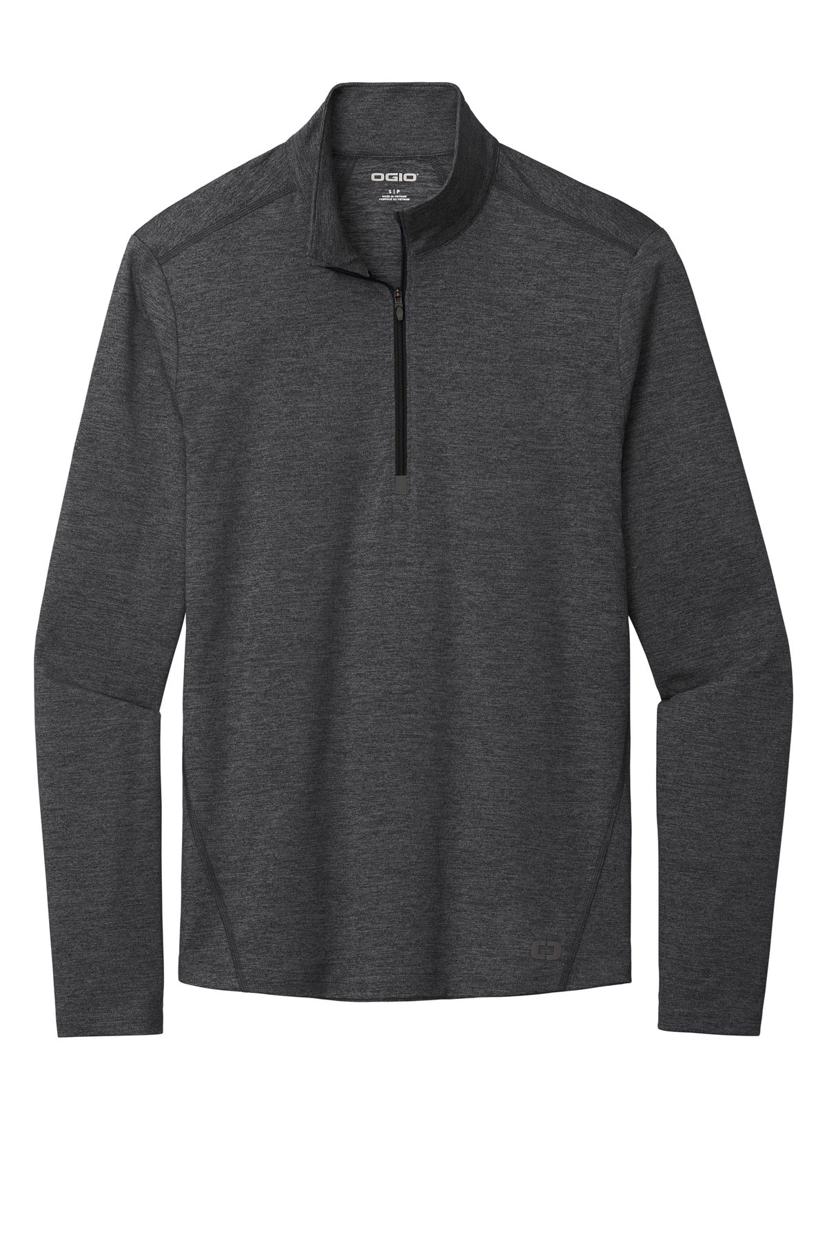 OGIO Endurance Quarter Zip Performance Shirt — OE341 — Blacktop Heather flat front