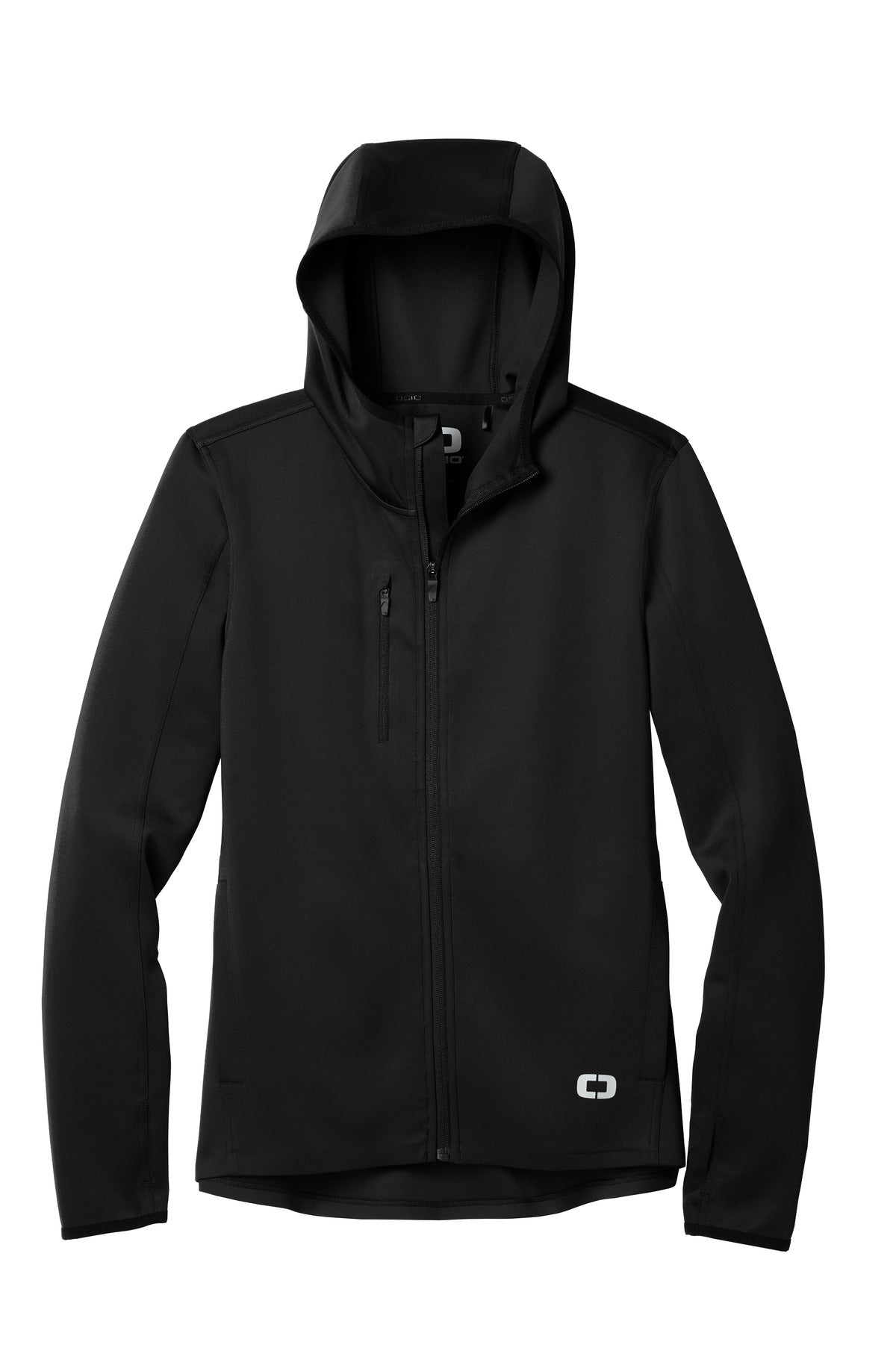 OGIO Endurance Stealth Zip Hoodie — OE728 — Blacktop flat front