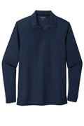 OGIO Caliber 2.0 Long Sleeve Performance Pique Polo - Embroidered — OG105 — Navy flat front