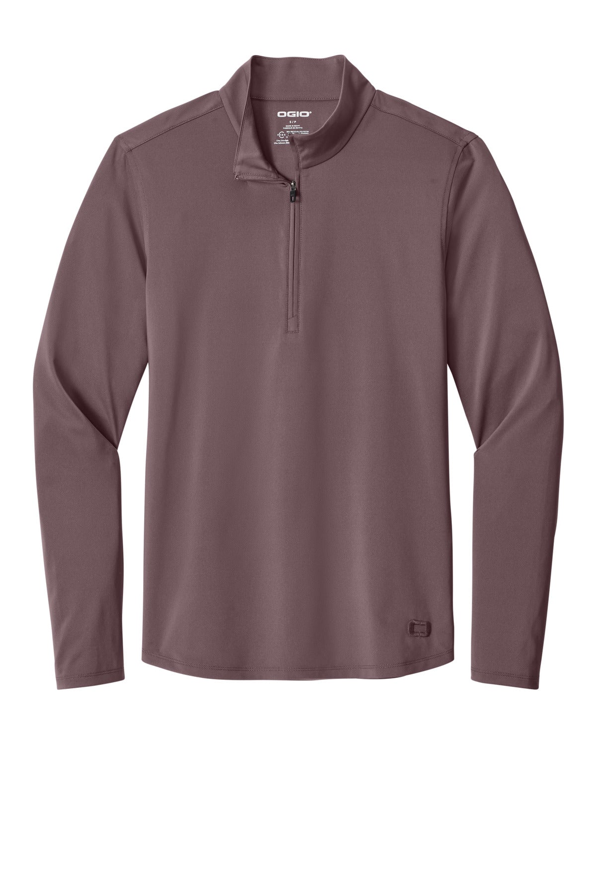 OGIO Regain Recycled UPF 50+ Quarter Zip Pullover — OG172 — Ashen Plum flat front