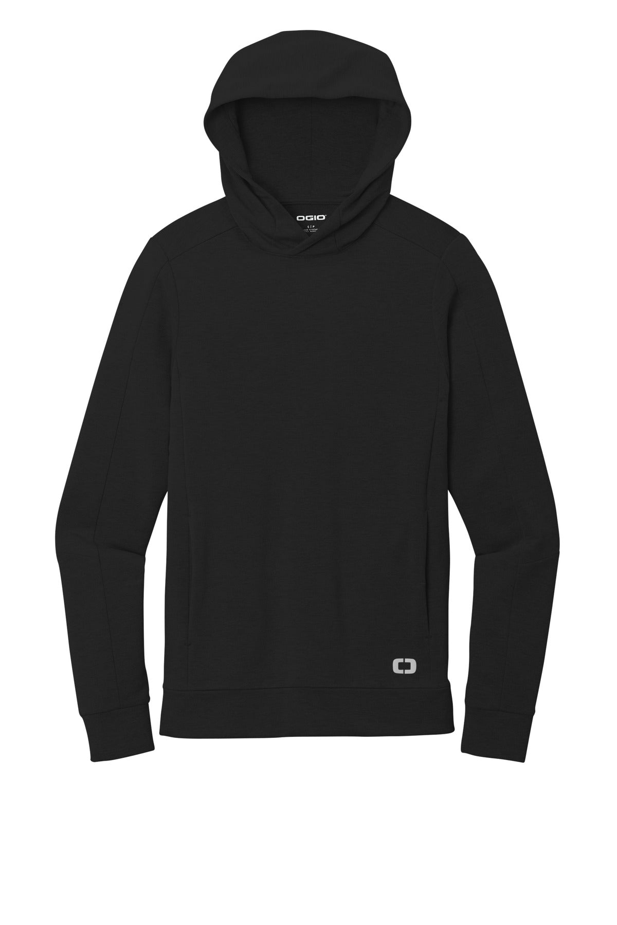OGIO Luuma Midweight Pullover Hoodie — OG814 — Blacktop flat front