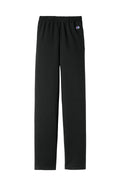 Champion Powerblend Midweight Open Bottom Sweatpants — P800 — Black flat front