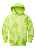 Port & Company Crystal Tie-Dye Pullover Hoodie — PC144Y — Lemon Lime flat front