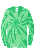 Port & Company Tie-Dye Long Sleeve T-shirt — PC147LS — Kelly flat front