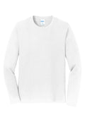 Port & Company Fan Favorite Long Sleeve T-shirt — PC450LS — White flat front