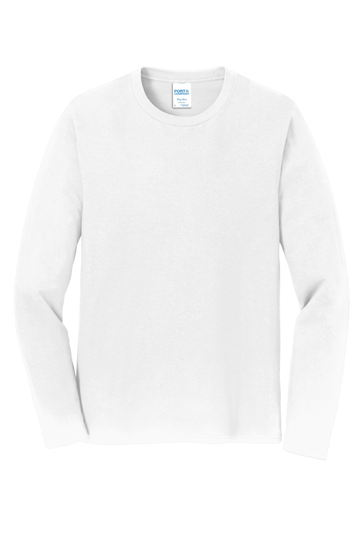 Port & Company Fan Favorite Long Sleeve T-shirt — PC450LS — White flat front