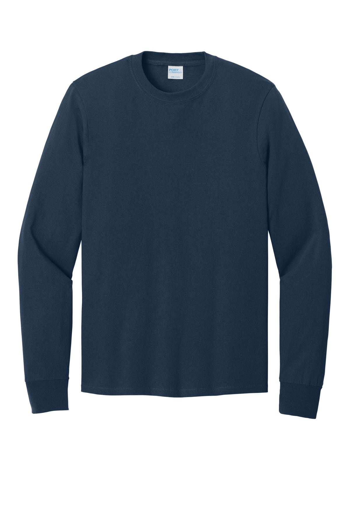 Port & Company Youth Core Cotton Long Sleeve T-shirt — PC54LS — Navy flat front