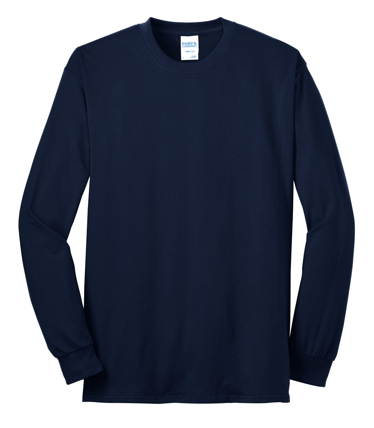 Port & Company Core Blend Long Sleeve T-shirt — PC55LS — Navy flat front