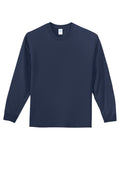 Port & Company Essential Long Sleeve T-shirt — PC61LS — Navy flat front