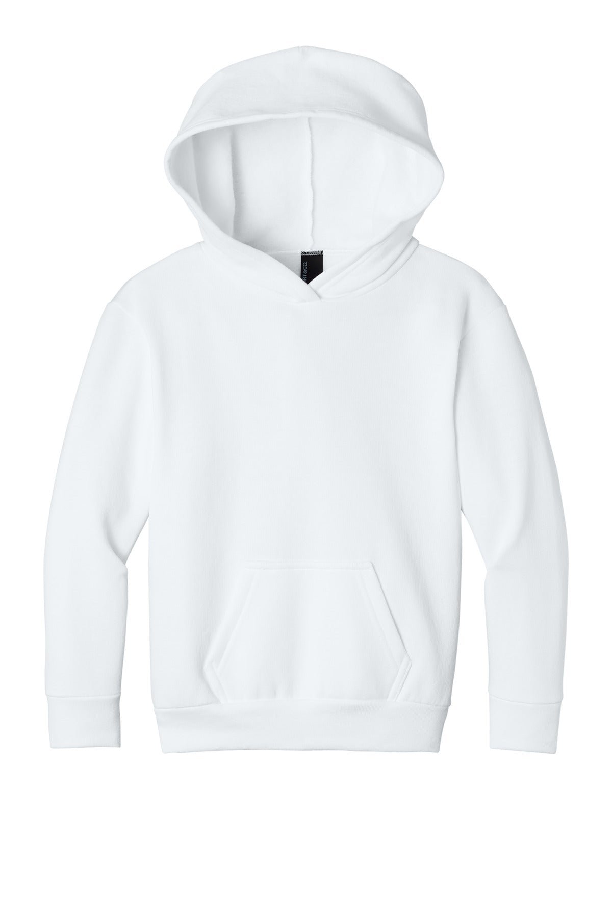 Port & Company Easy Fleece Pullover Hoodie — PC68YH — White flat front