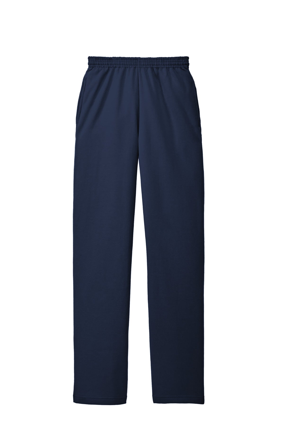Port & Company Core Fleece Pocket Open Bottom Sweatpants — PC78P — Navy flat front