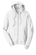 Port & Company Fan Favorite Zip Hoodie — PC850ZH — White flat front