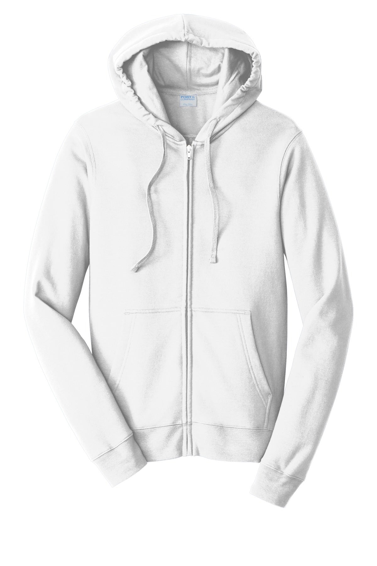 Port & Company Fan Favorite Zip Hoodie — PC850ZH — White flat front
